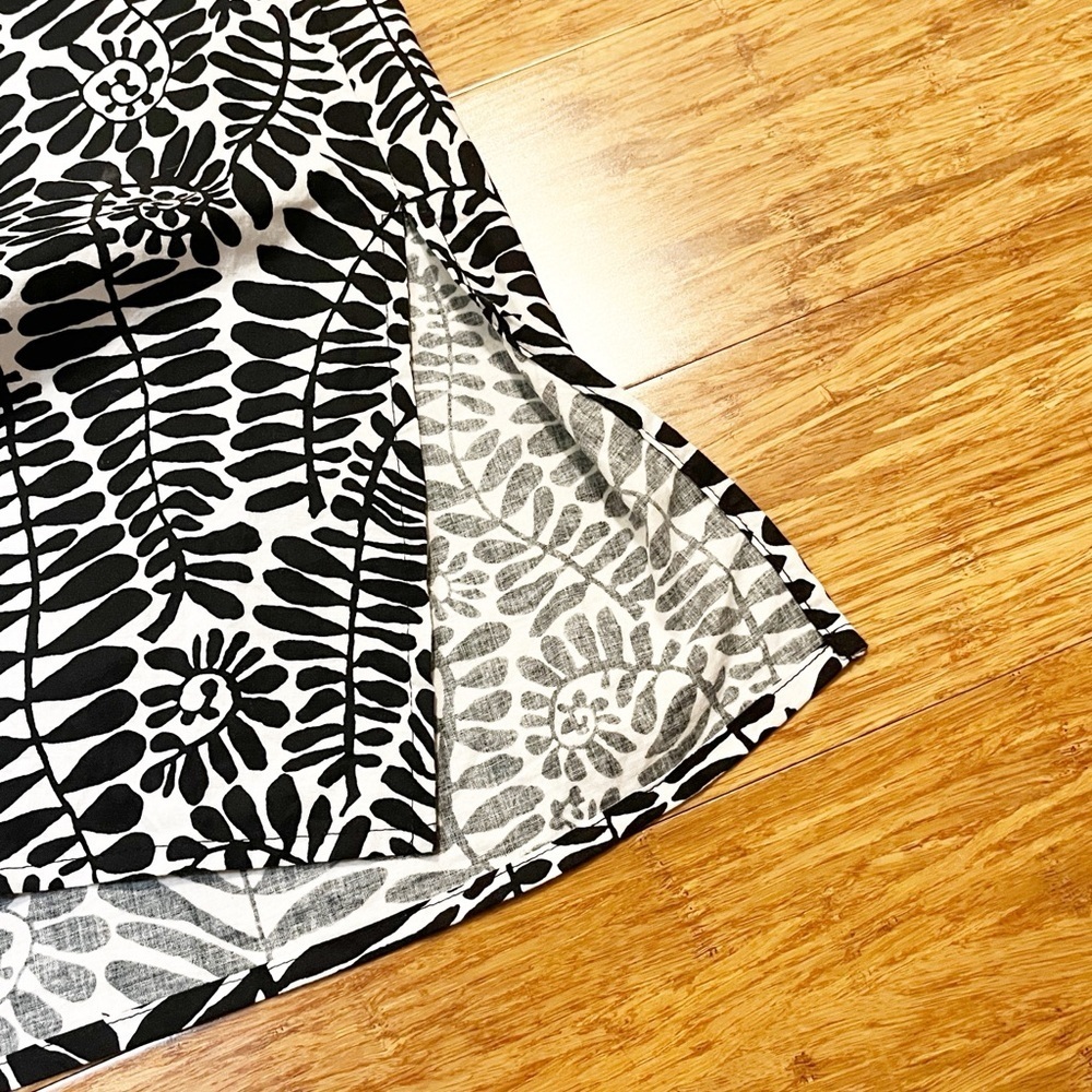 Connie Roberson Black & White Long Sleeve Patterned 100% Cotton Dress - Picture 6 of 14